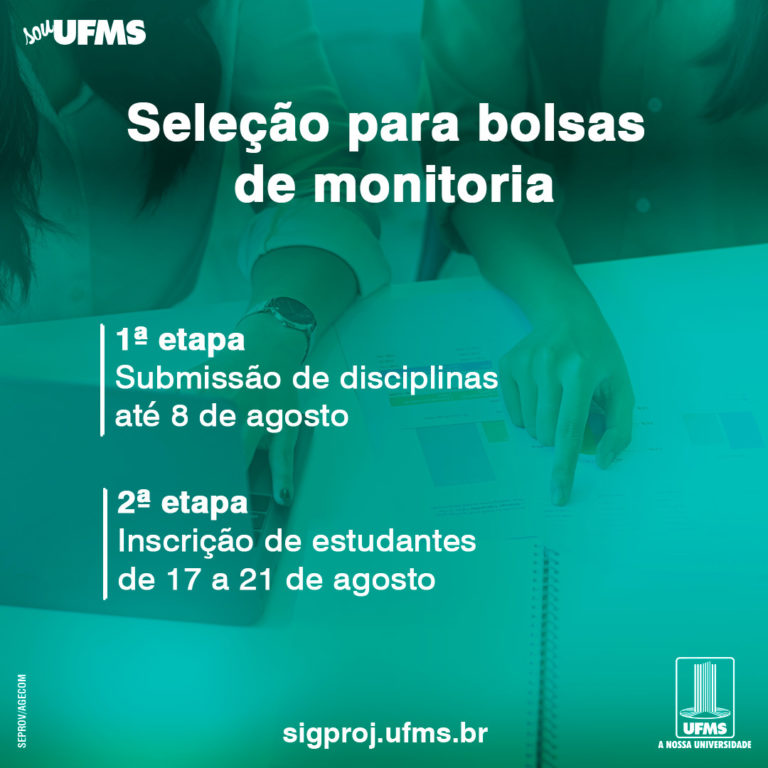 Seleção oferece 185 bolsas de monitoria para estudantes de todos os