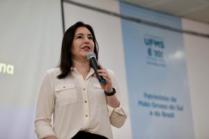 Simone Tebet realiza palestra na UFMS sobre rotas de integração e o futuro do país